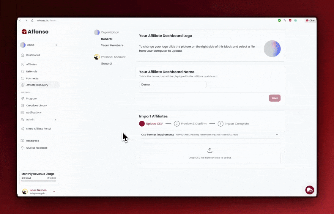 Bulk Affiliate Import