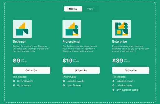 Pricing Tables