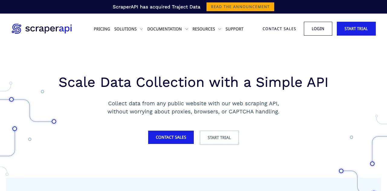ScraperAPI Website preview